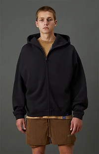 A.R.C. Black Vintage Wash Heavyweight Fleece Zip Up Hoodie