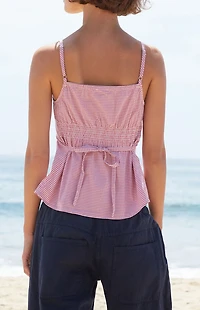 John Galt Red Gingham Tiffany Tank Top