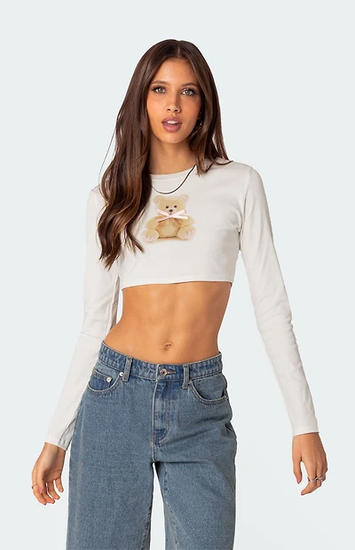 Edikted Ted Cropped Long Sleeve T-Shirt