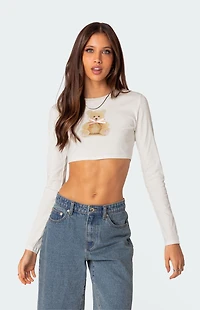 Edikted Ted Cropped Long Sleeve T-Shirt