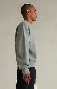 Fear of God ESSENTIALS Concrete Heather Classic Fleece Crew Neck Sweatshirt