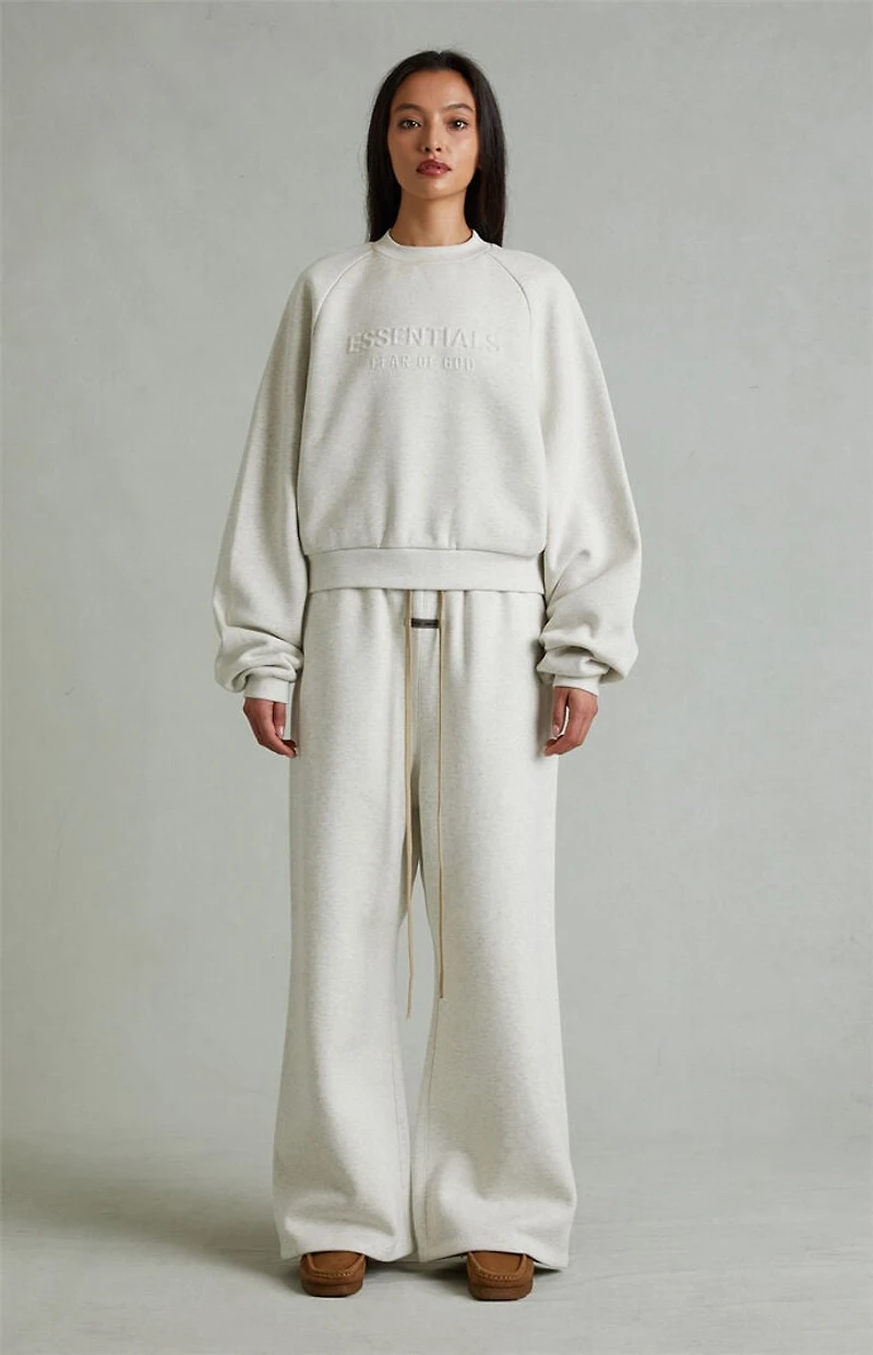 Fear of God ESSENTIALS Women's Heather Oatmeal Lounge Fleece Baggy Sweatpants