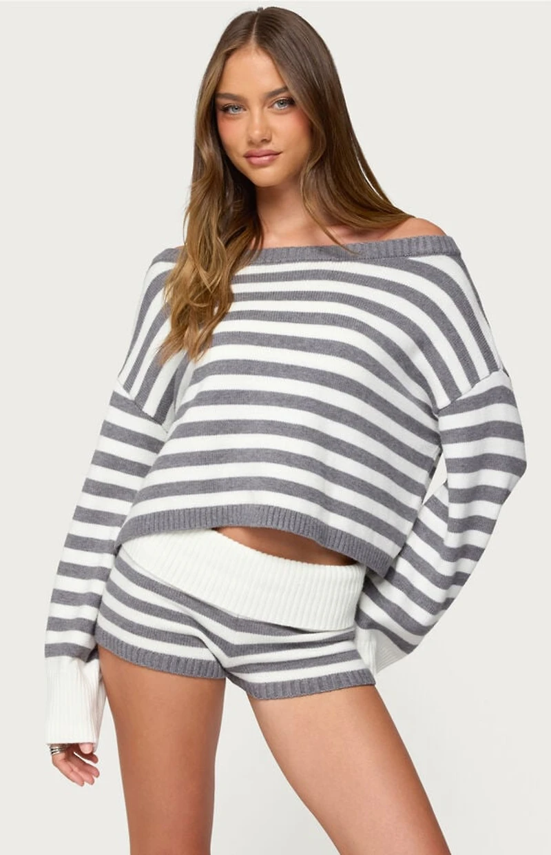 Edikted Saphi Striped Oversized Knit Sweater
