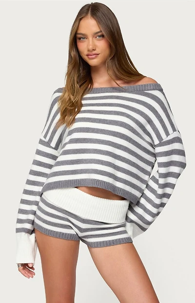 Edikted Saphi Striped Oversized Knit Sweater