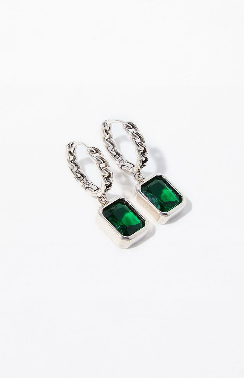 Pacsun Emerald Hoop Earrings