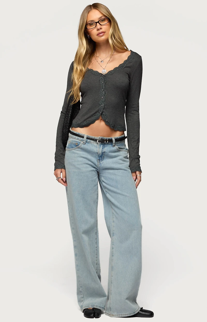 Edikted Gayle Lacey Button Up Top