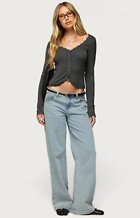 Edikted Gayle Lacey Button Up Top