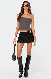 Edikted Pinstripe Open Back Strapless Top