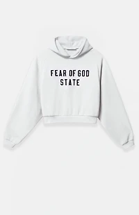 Fear of God ESSENTIALS Women's Bright White Raglan Cropped Hoodie