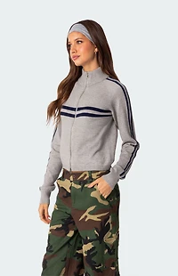 Edikted Roxanne Zip Up Knit Cardigan