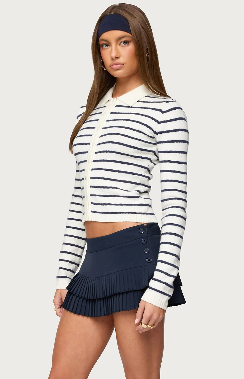 Edikted Loreen Striped Knit Cardigan