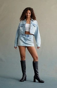 RARE DNM EDIT Studded Cropped Denim Trucker Jacket