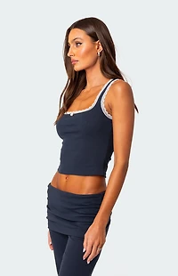 Edikted Kadence Lace Trim Tank Top