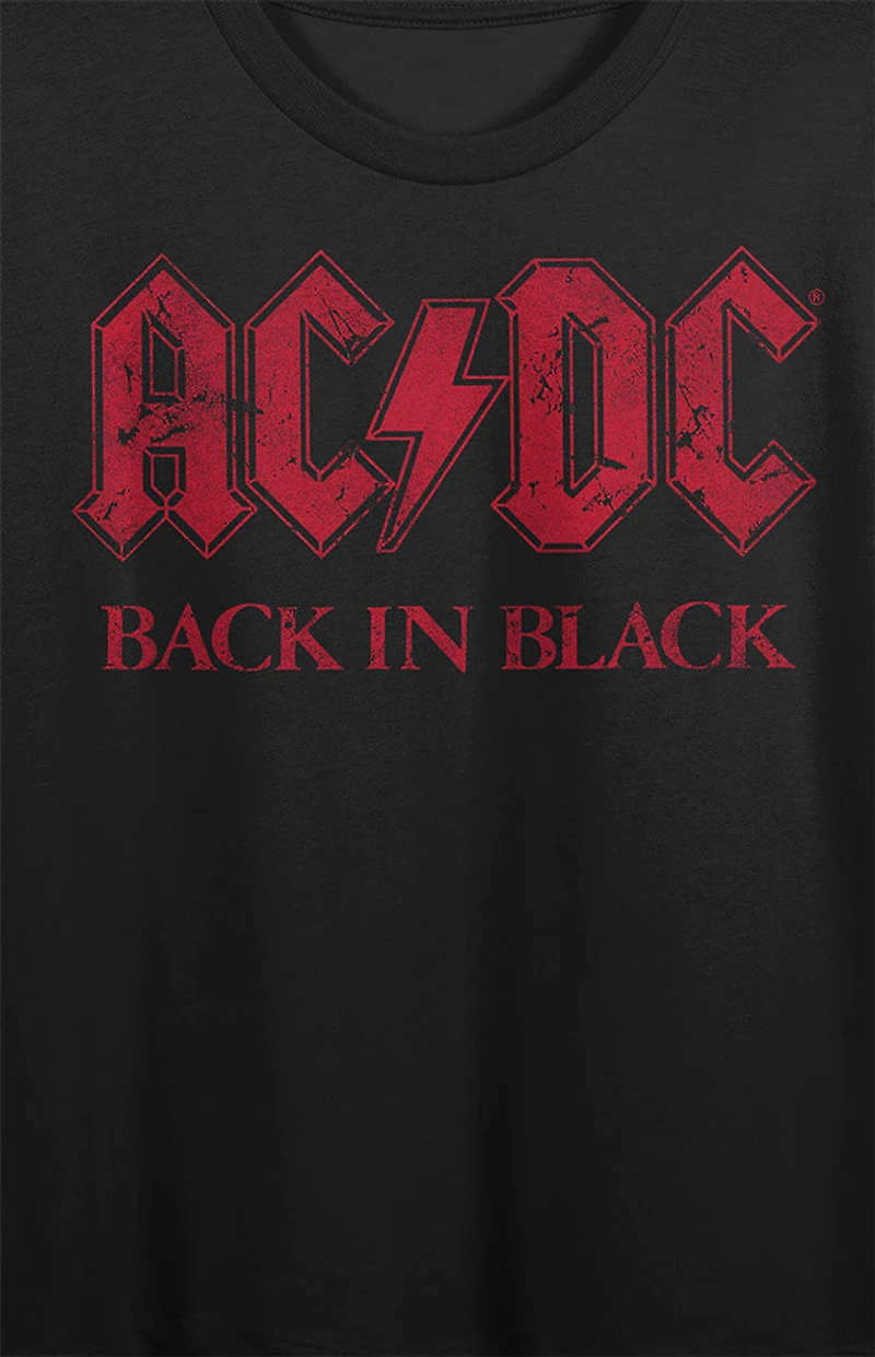 ACDC Back Black Cropped T-Shirt