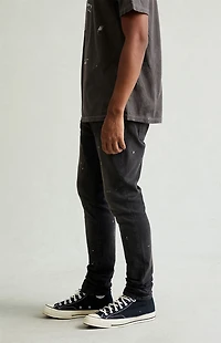 Pacsun Bryce Stacked Skinny Jeans Stretch Paint Splatter Faded Black