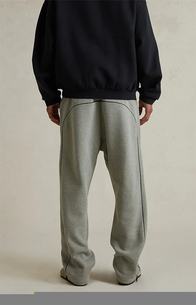Fear of God ESSENTIALS Concrete Heather & Black Relaxed Fleece Sweatpants