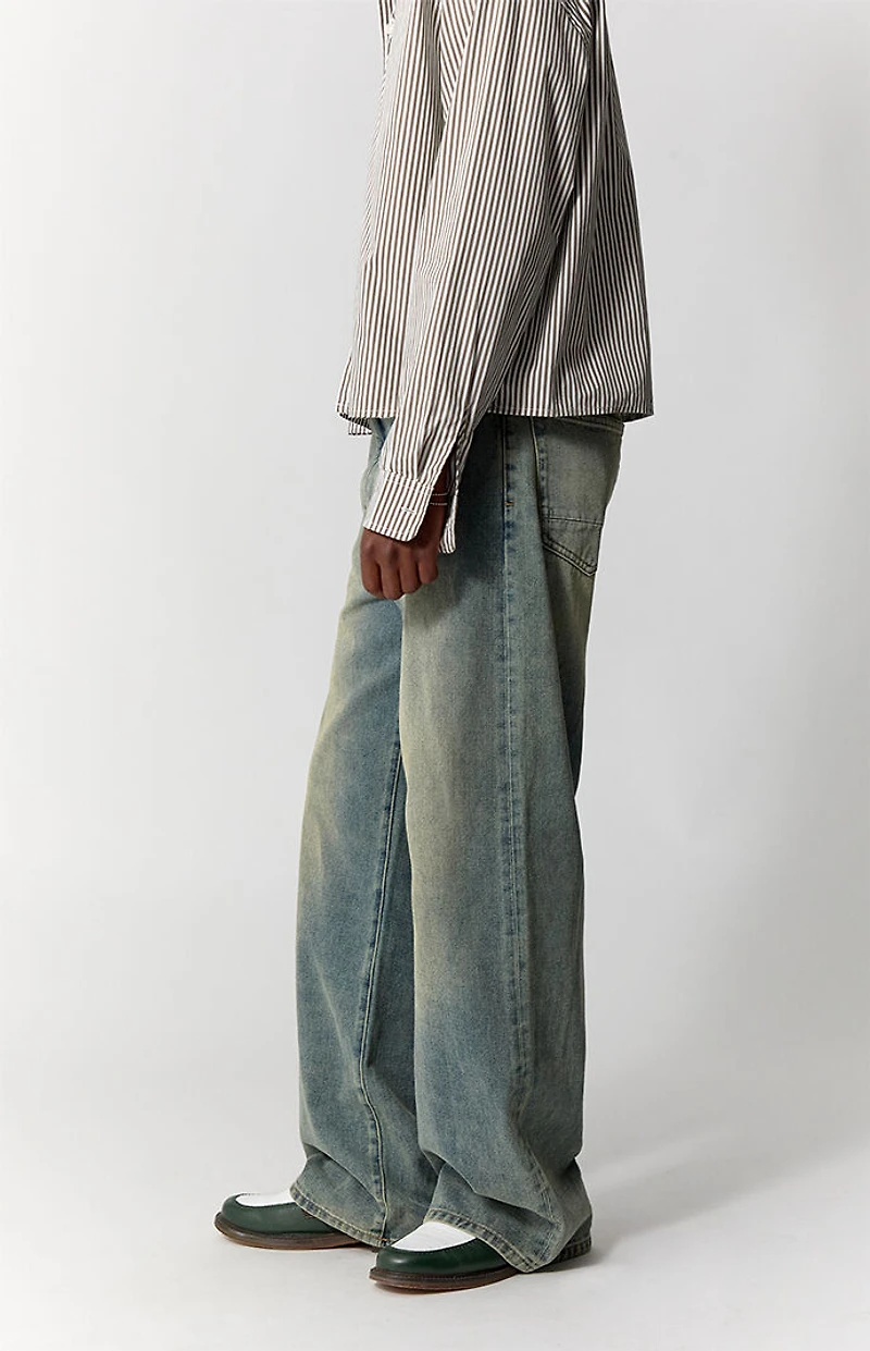 Pacsun Blake Extreme Baggy Jeans Medium Blue Light Wash