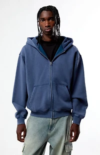 Pacsun Washed Navy Full Zip Hoodie