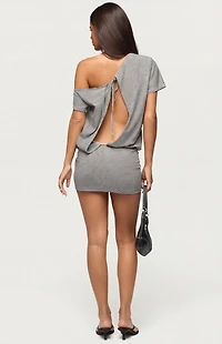 Edikted Striped Off Shoulder Cutout Mini Dress