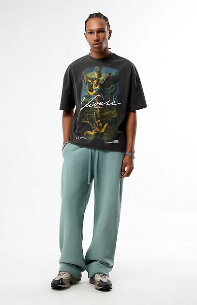 Pacsun Blue Fleece Extreme Baggy Sweatpants