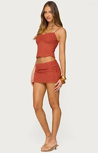 Edikted Josephina Textured Floral Mini Skirt
