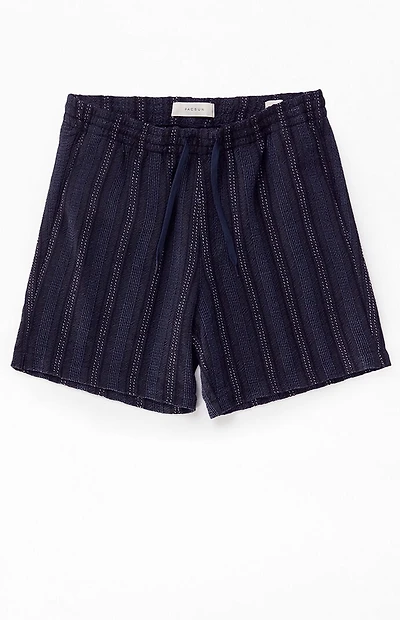 Pacsun Navy Striped Textured Volley Shorts