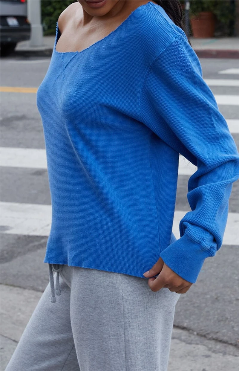John Galt Electric Blue Stelle Off-The-Shoulder Sweatshirt