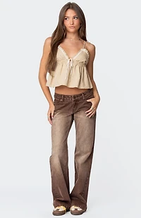 Edikted Alysse Low Rise Washed Jeans