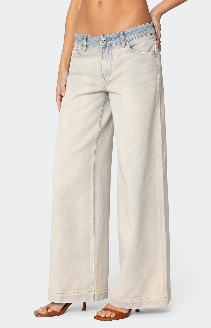 Edikted Rhiannon Washed Wide Leg Jeans