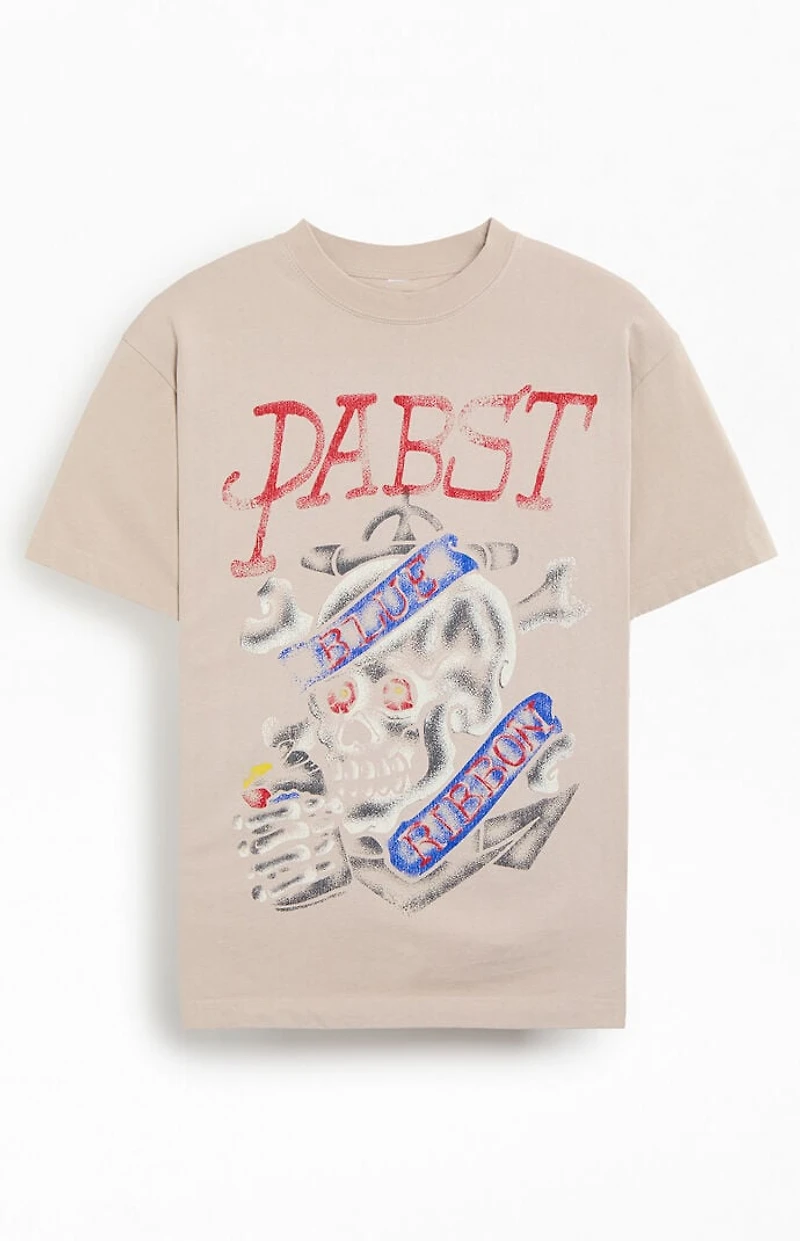 Pabst Blue Ribbon Skull Tattoo T-Shirt