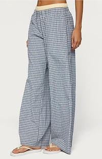 Edikted Indya Contrast Plaid Wide Leg Pants