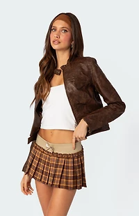 Edikted Teddi Washed Faux Leather Jacket