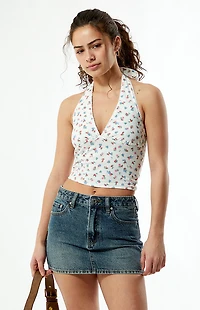 Your Favorite Floral Chrissy Halter Tank Top