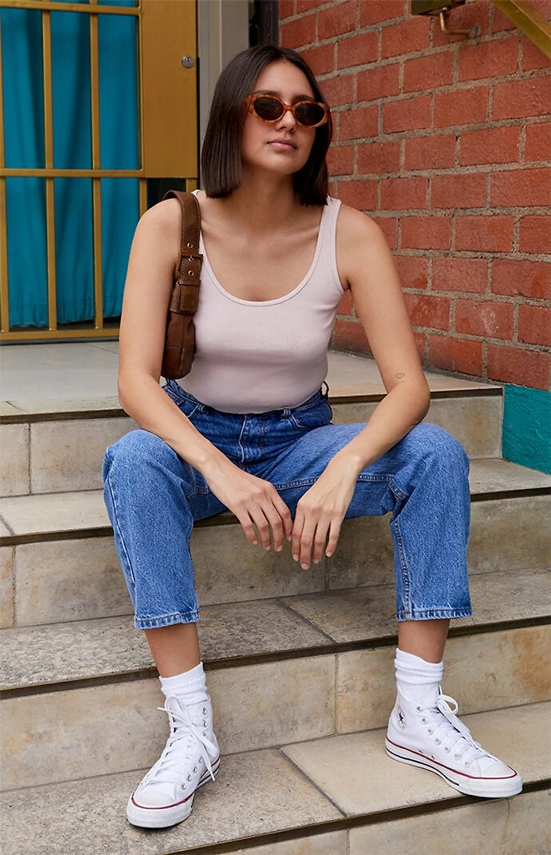 John Galt Pink Sheena Cropped Tank Top