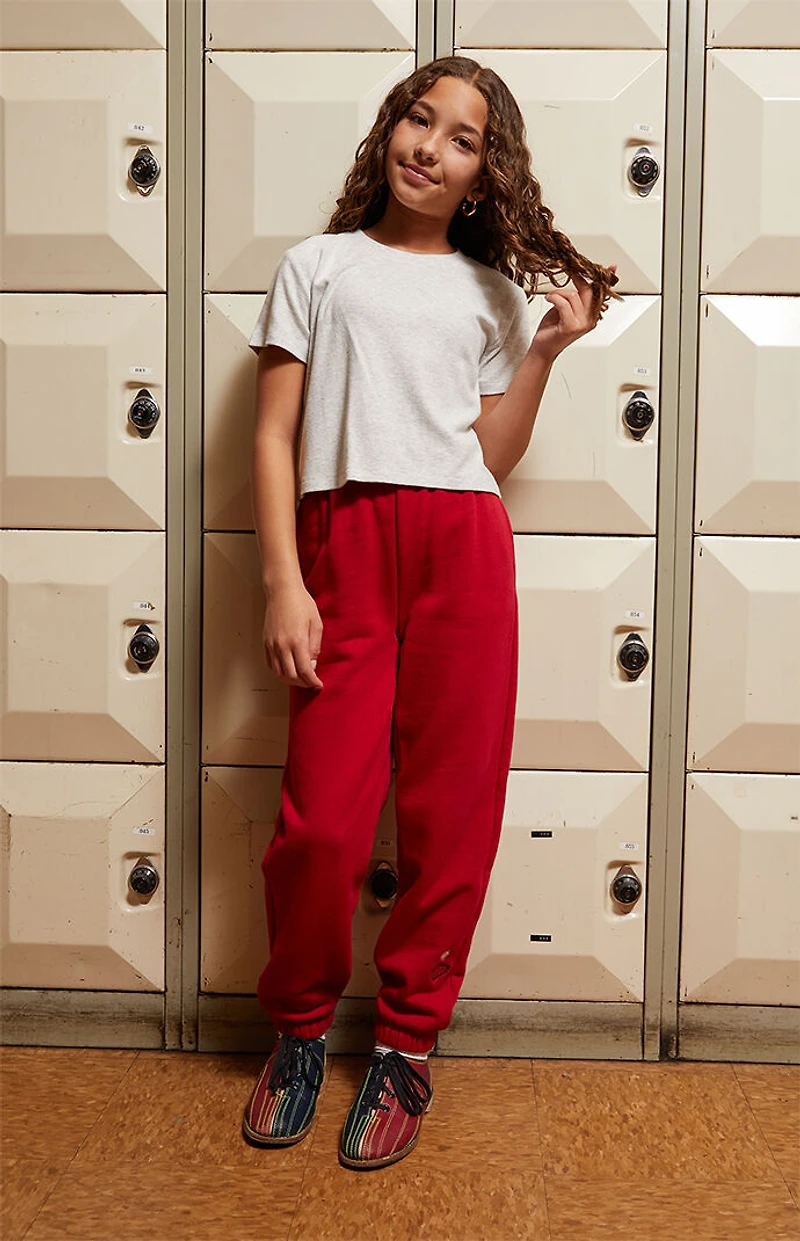 Pacsun Kids Heather Gray Brushed Solid Ribbed T-Shirt