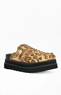 AZALEA WANG Women's Billie Leopard Flatform Mules