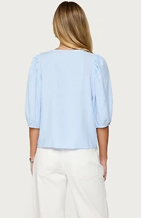 Edikted Pinstripe Linen Look Button Up Shirt
