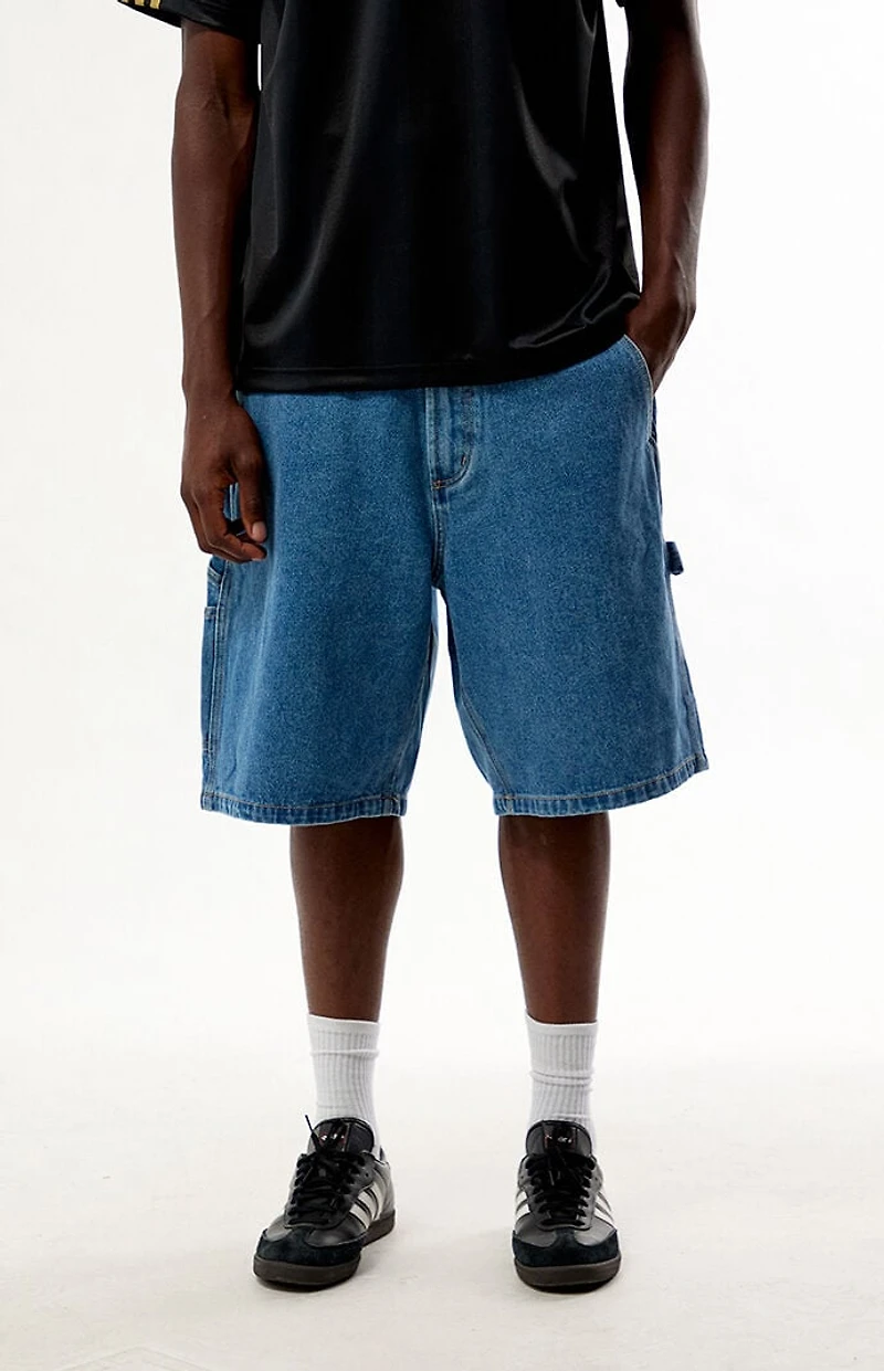 Obey Medium Blue Bigwig Baggy Jean Shorts