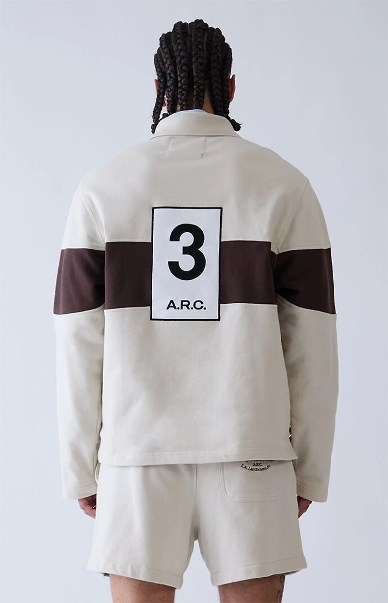 A.R.C. Gray Long Sleeve Rugby Polo Shirt