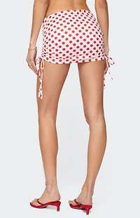 Edikted Zoe Polka Dot Drawstring Mini Skirt