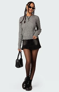 Edikted Minka Fitted Cable Knit Sweater