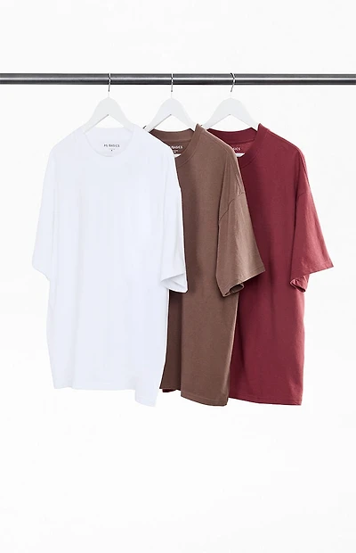 PS Basics 3 Pack Neutral Basic Oversized T-Shirts