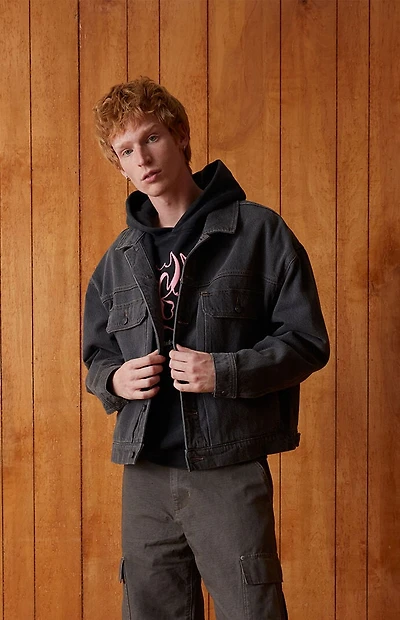 Pacsun Mason Washed Black Denim Jacket