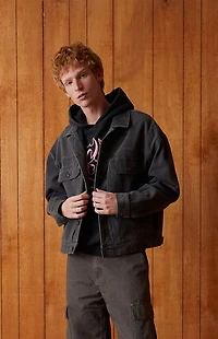 Pacsun Mason Washed Black Denim Jacket