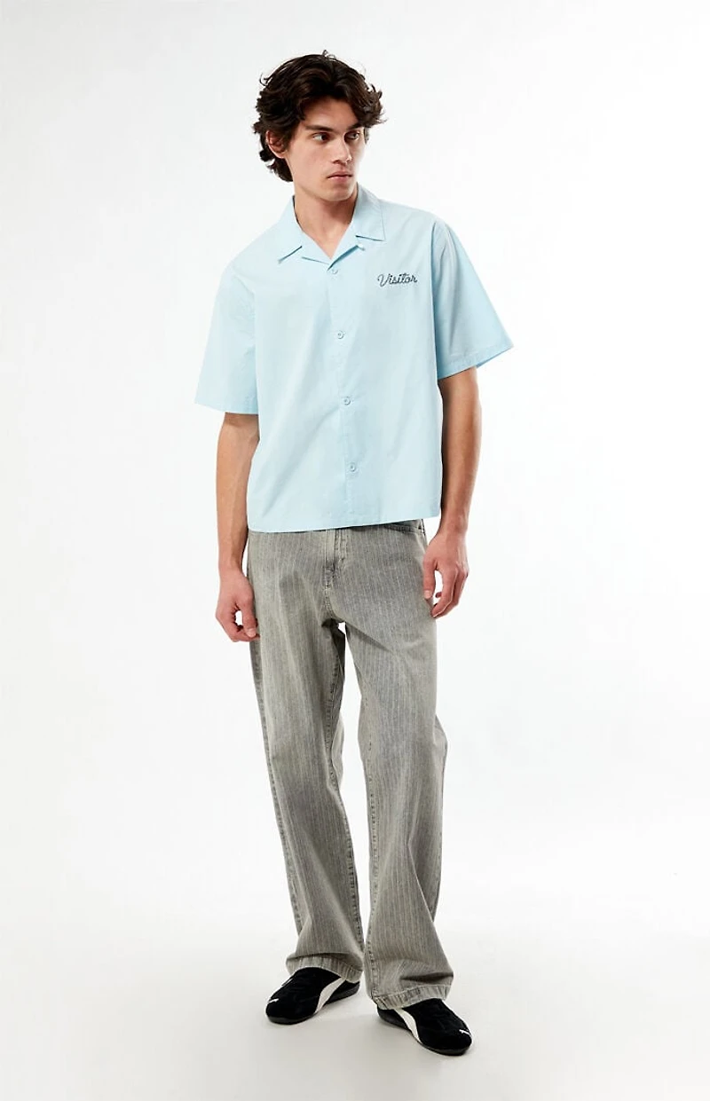 Pacsun Farms Blue Woven Camp Shirt