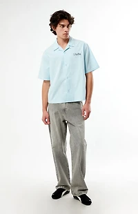 Pacsun Farms Blue Woven Camp Shirt