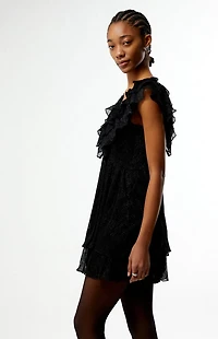 MINKPINK Greta Plisse Lurex Mini Dress