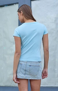 John Galt Light Blue Hailie Short Sleeve Top