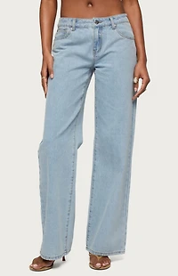 Edikted Tall Raelynn Washed Low Rise Baggy Jeans