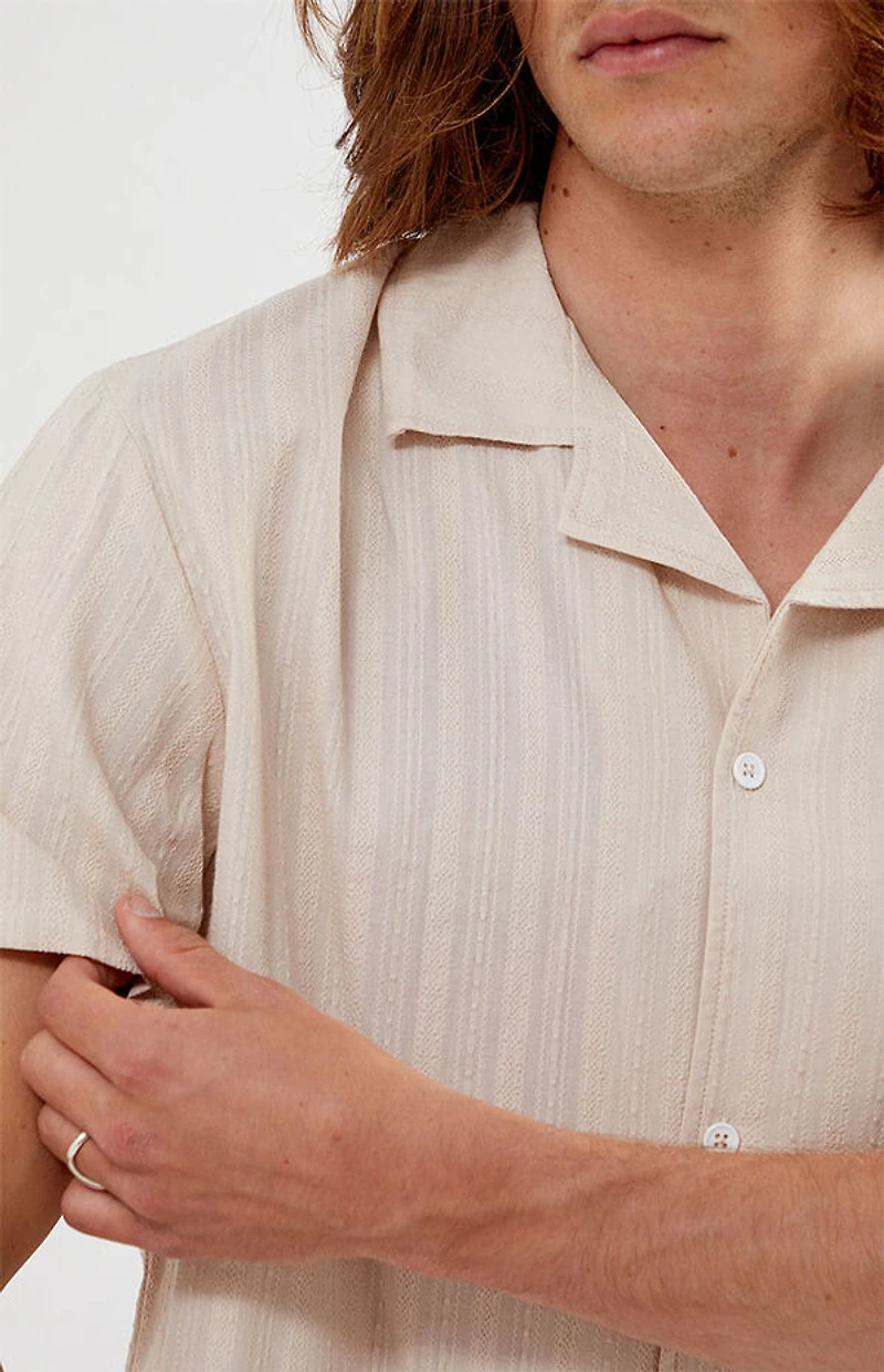 Pacsun Pointelle Texture Woven Camp Shirt